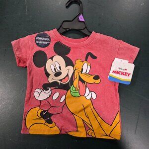 NWT Disney Jr Mickey Pluto Red Tee Shirt Size 12M